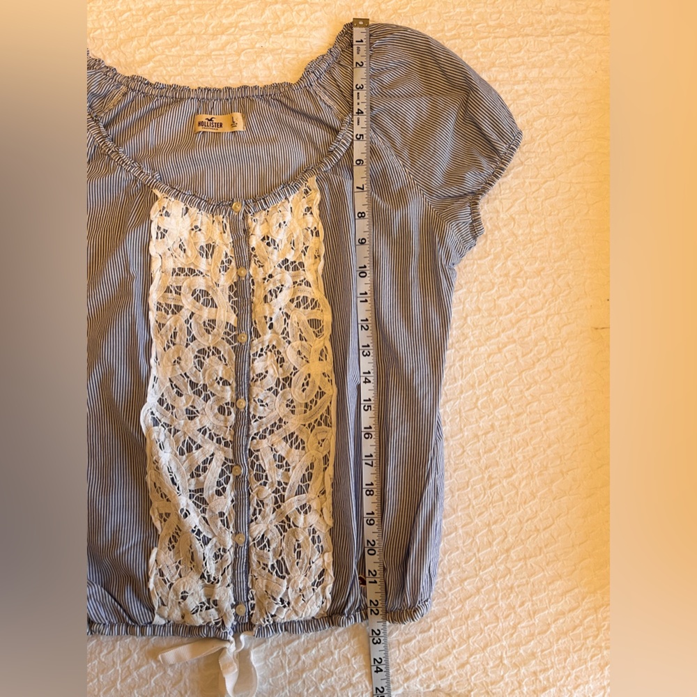 Hollister blue and white striped cap sleeve top - Picture 6 of 6